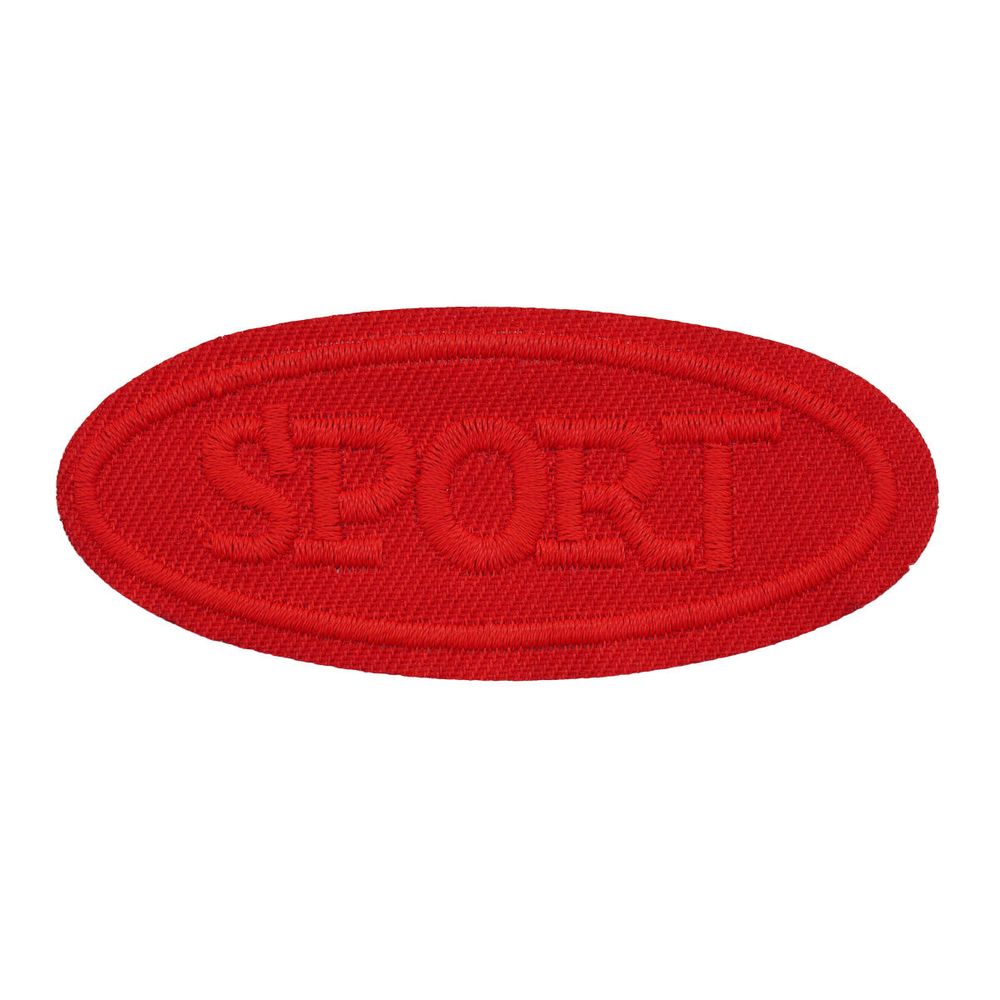 Аппликация термоклеевая "Овал Sport" 7.5х3 см красный, 2 шт, LA557