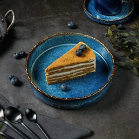 Тарелка с бортом 20.5*4.4 см,фарфор,серия "Aqua Blue" P.L.