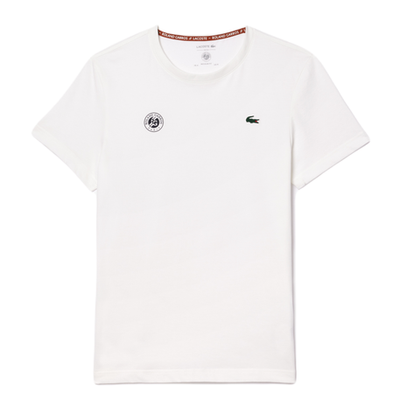 Мужская теннисная футболка Lacoste Ultra-Dry Sport Roland Garros Edition Tennis T-Shirt - white