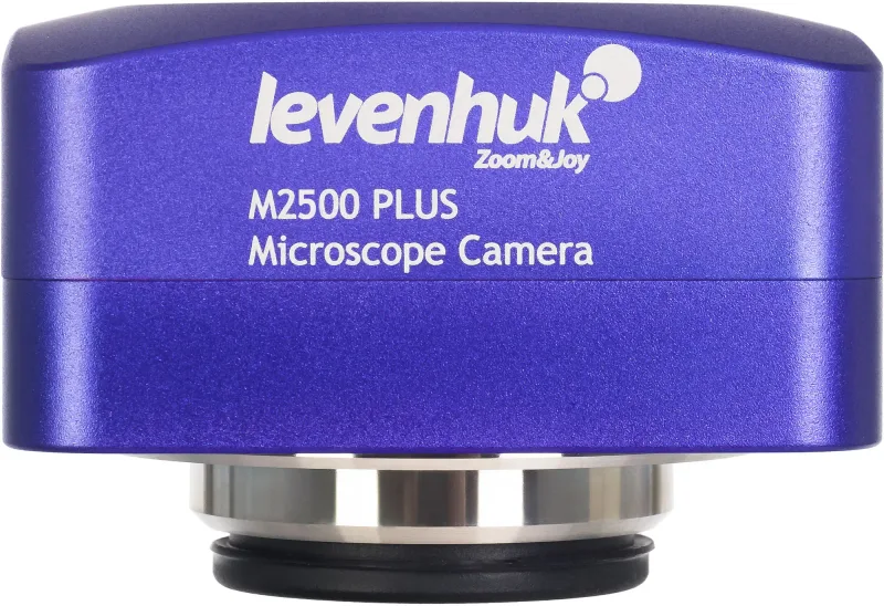 Камера цифровая Levenhuk M2500 PLUS с фиолетовым корпусом, вид спереди
