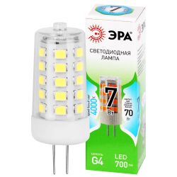 Лампа светодиодная ЭРА GREEN LINE LED G4-JC-7W-840-12V GL 7Вт капсула 12В яркий белый свет G4 | Лампы cветодиодные Капсульные (G4, G9)