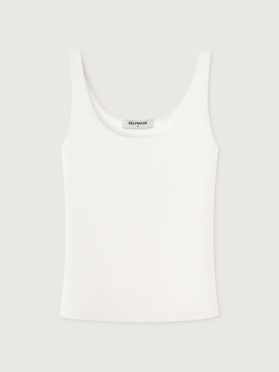 Топ из струящегося трикотажа Elegant White