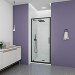 Душевая дверь Veconi Ottimo P30 B, 700x1900, черный матовый, стекло прозрачное