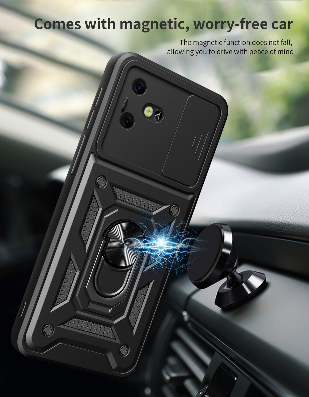 Чехол с кольцом Bumper Case для Tecno Pova 3