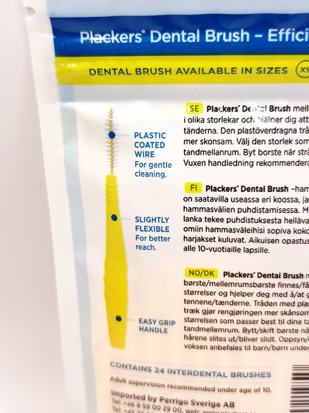 Межзубные ершики Plackers Dental Brush L 0,7 мм 24 шт. желтые