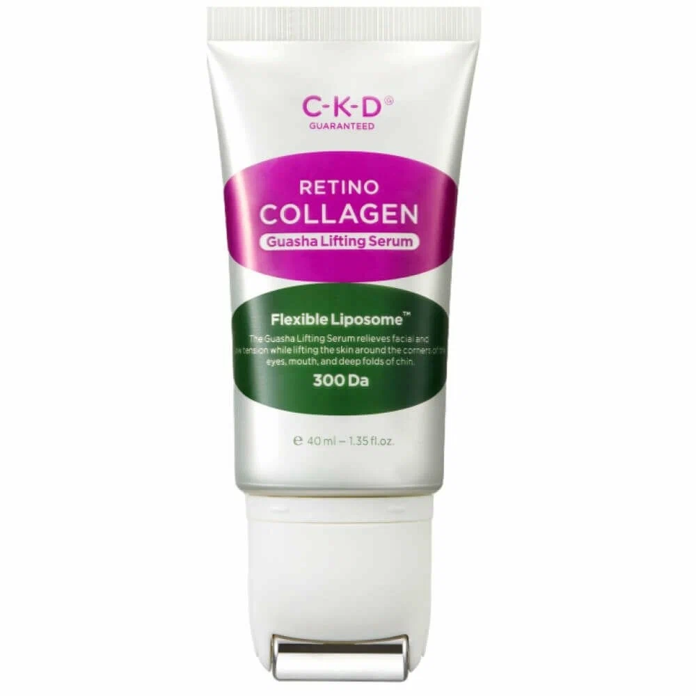 CKD Retino Collagen Guasha Lifting Serum(1+1), 30ml+30ml - Коллагеновая сыворотка с роликовым массажёром