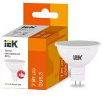 Лампа светодиодная ECO MR16 софит 7Вт 230В 3000К GU5.3 IEK  LLE-MR16-7-230-30-GU5