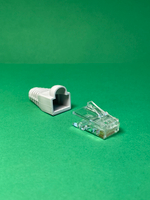 50 пар. Коннектор и колпачок для интернет кабеля RJ45 cat.5e 8P8C, неэкранированный, штекер для витой пары, для разъемов коннектора патч корда, для интернет кабеля диаметр 6,5 мм