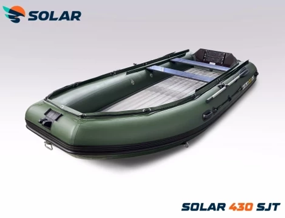 Лодка надувная моторная solar-430 super jet tunnel