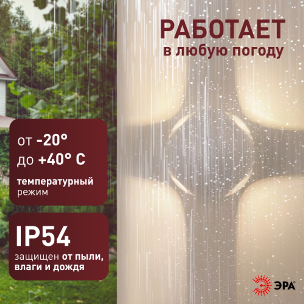 Светильник декоративный настенный светодиодный ЭРА WL10 WH 4х1Вт 3000К IP54 белый для интерьера и фасадов зданий | Настенная подсветка