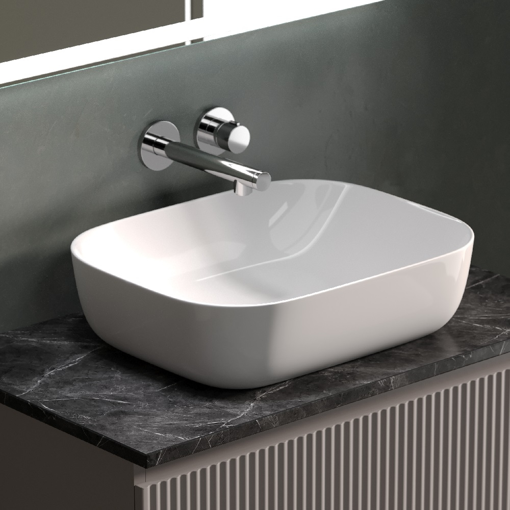 Тумба подвесная Sancos Snob R, Doha Soft 790х445х500, под столешницу без отверстия под смеситель, цвет Black Sky, арт. SNR80SM