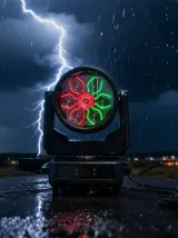 Wash B-EYE MW760-IP — вращающаяся голова 7×60 Вт с RGB-подсветкой и зумом 4°–60° IP65