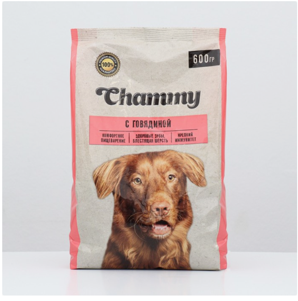 Сухой корм Chammy для собак мелких пород, говядина, 600 г