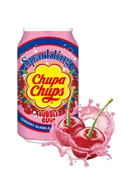 Chupa Chups Soda — жевательная резинка со вкусом вишни и газированный напиток Chupa Chups, 345 мл (2 шт.) - Chupa Chups
