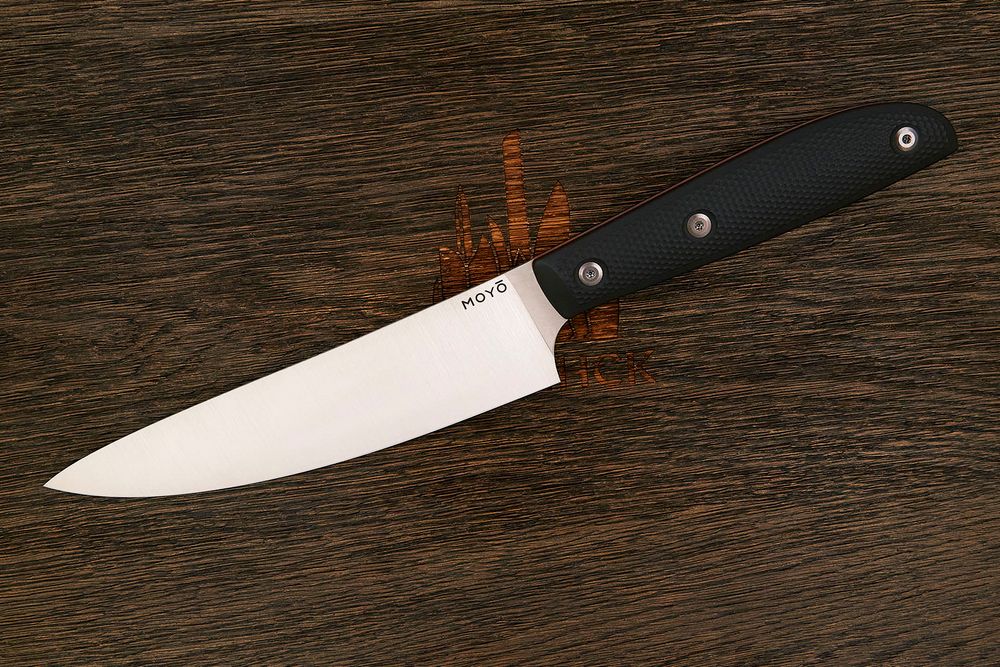 Нож кухонный MOYO Геликон шеф 165мм, сталь AR-RPM9, рукоять G10-extra черный