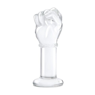 Стеклянный плаг в форме сжатой в кулак руки 5’’ Glass Fist Butt Plug - 13 см. (Цвет: прозрачный)