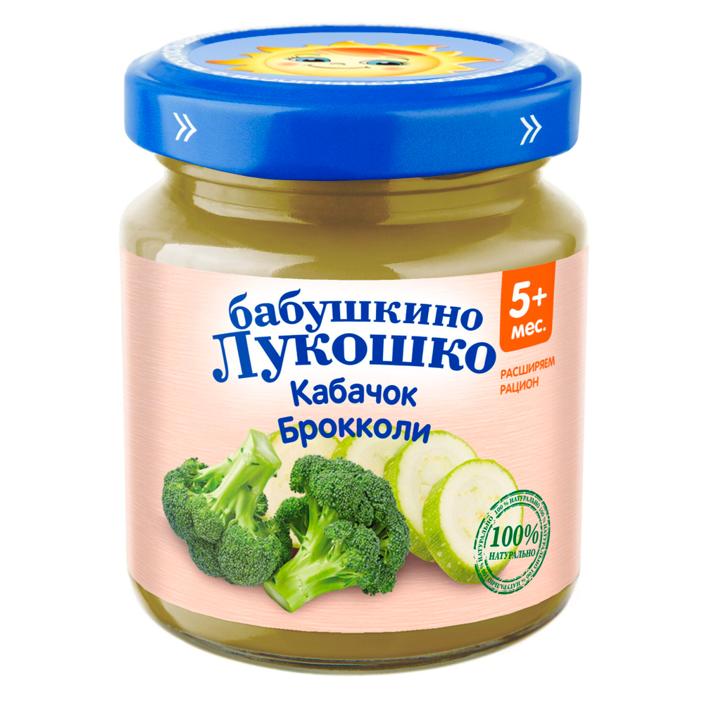 Пюре Бабушкино Лукошко Кабачок брокколи с 5 месяцев 100г