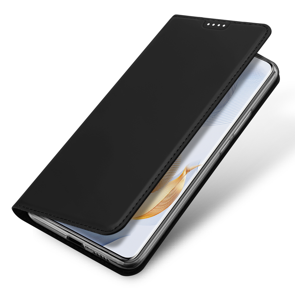 Чехол книжка из PU кожи черного цвета от Dux Ducis для Honor 90 Pro, серия Skin Pro Series Case