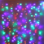 Гирлянда для улицы ЗАНАВЕС «Мерцание» ш2* в1,5 м 320 ламп LED, прозрач.пров,1 реж.,IP-54, Мультицвет, белый мерцает (возможность соединения)