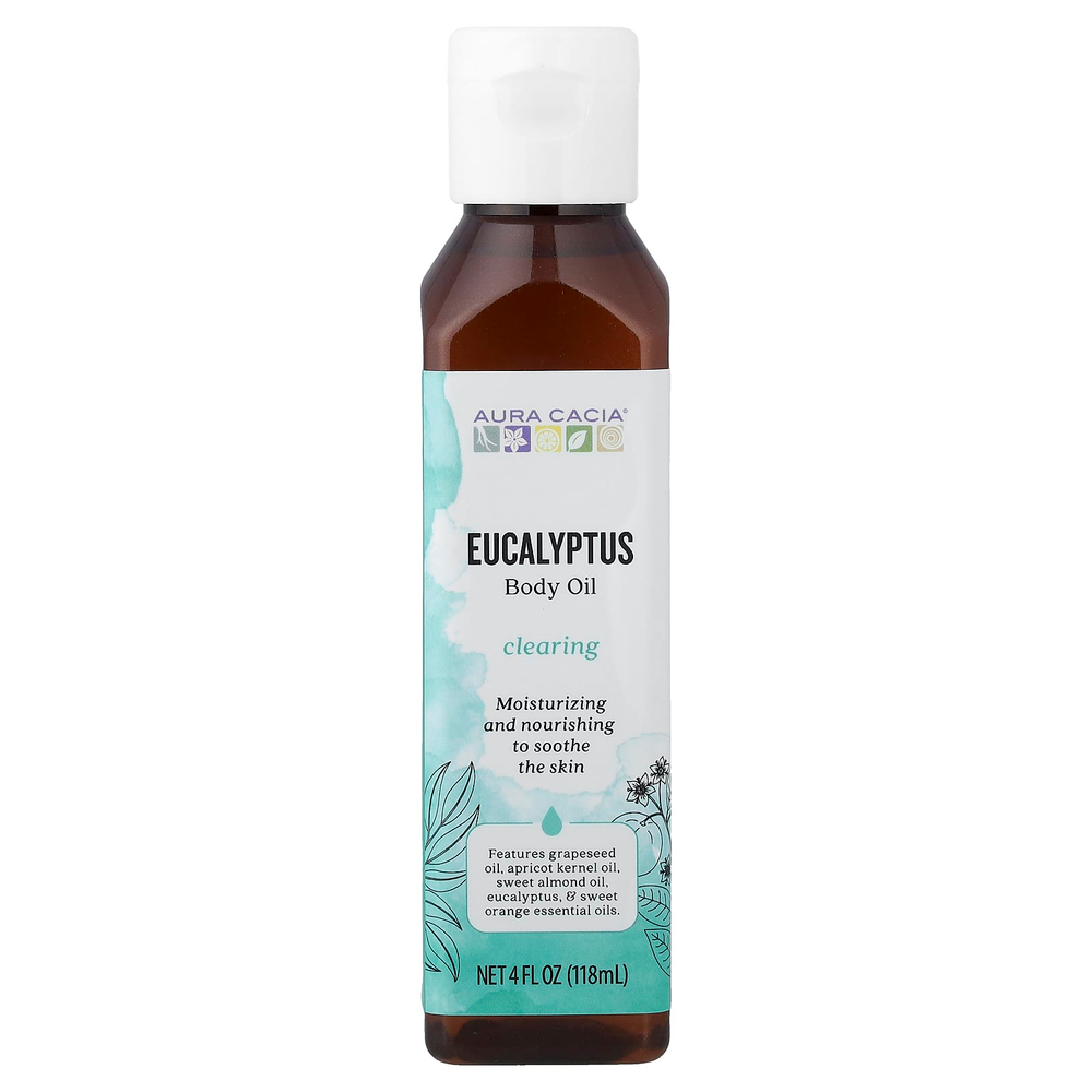Aura Cacia, масло для тела, очищающее, эвкалипт, 118 мл (4 жидк. унции)