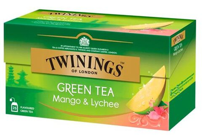 Чай зеленый TWININGS со вкусом Манго и Личи 25 пакетиков 45 г (из Финляндии)