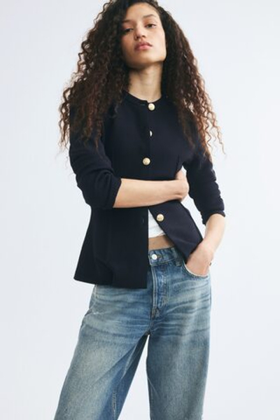 Приталенный тонкий трикотажный кардиган - H&M