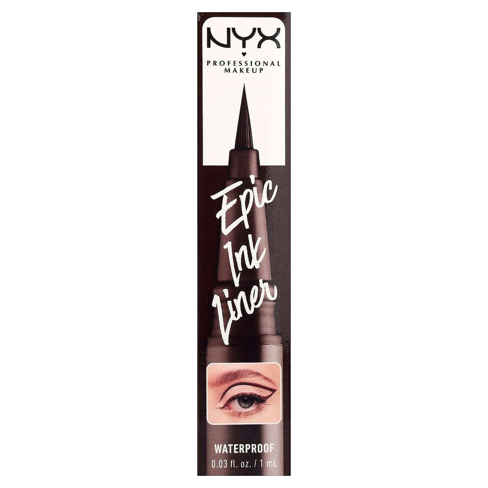 NYX Professional Makeup, водостойкая подводка для волос Epic Ink, оттенок 04 молочный шоколад, 1 мл (0,03 жидк. унции)