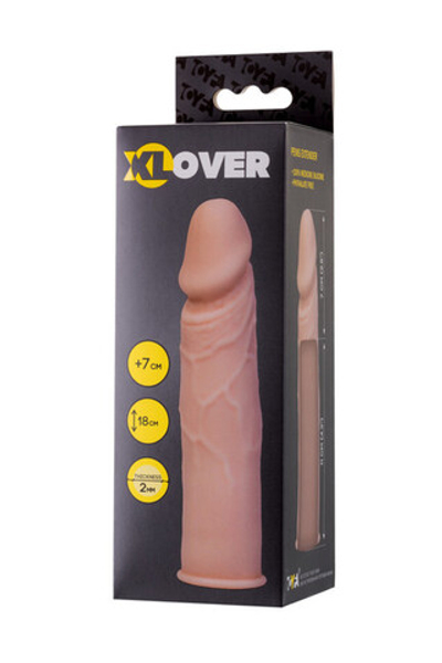 Насадка-реалистик на пенис из серии XLover ( 18 см ) (Цвет: телесный)