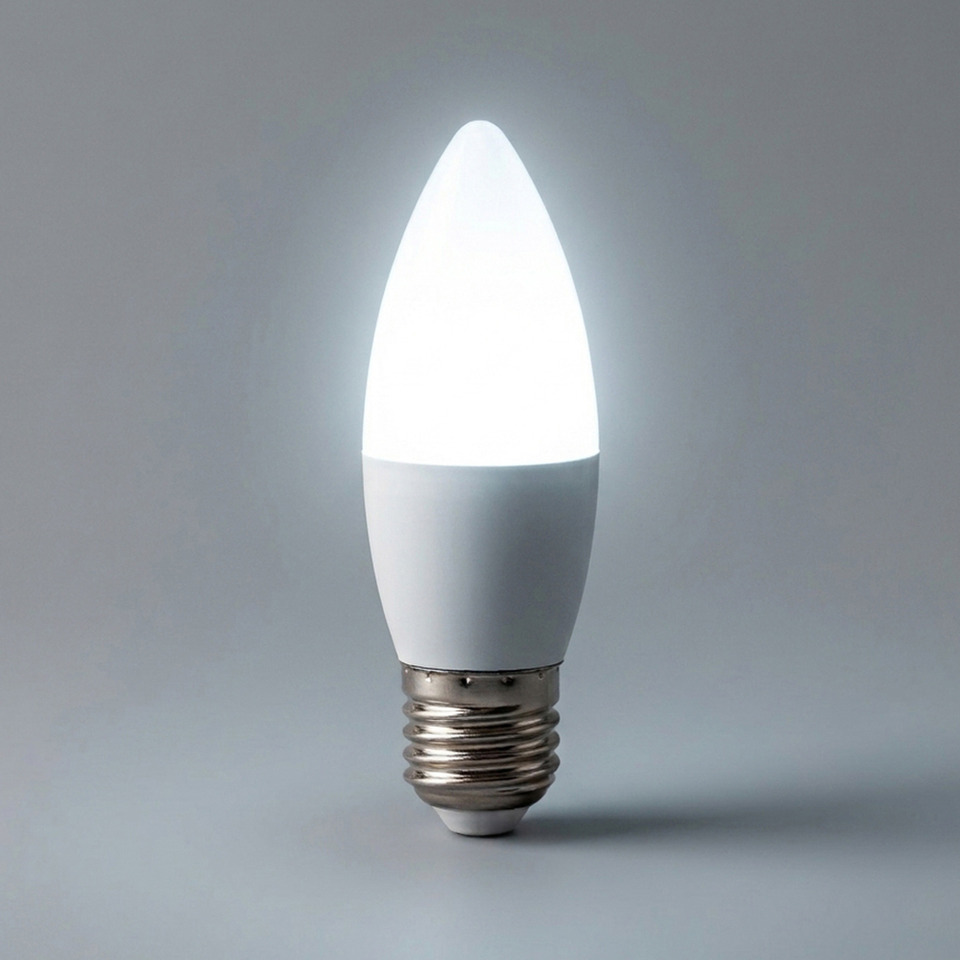 Лампа светодиодная LED 9вт Е27 дневной матовая свеча LB-570 25938 FERON