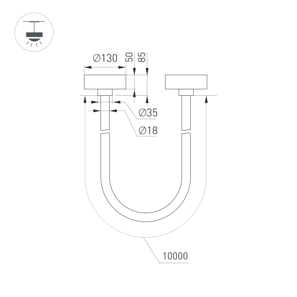 Светильник SP-TROPIC-SURFACE-R18-L10000-110W Day4000 (BK, 360 deg, 230V) (Arlight, IP20 Пластик, 3 года) 043399