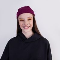 Шапка-бини хлопковая однослойная "PURPLE"