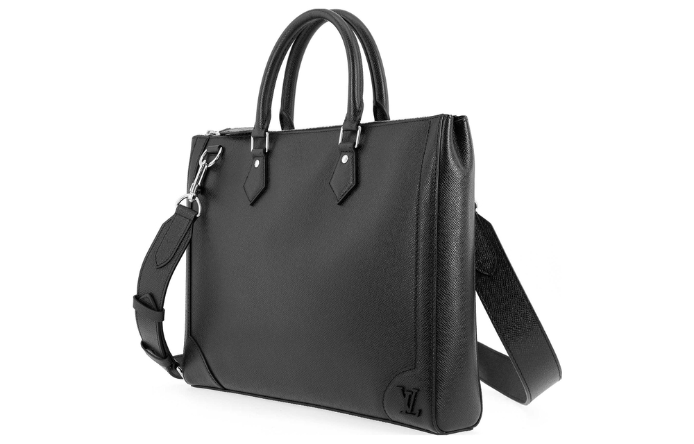 LOUIS VUITTON Cow Leather Briefcase Men"s