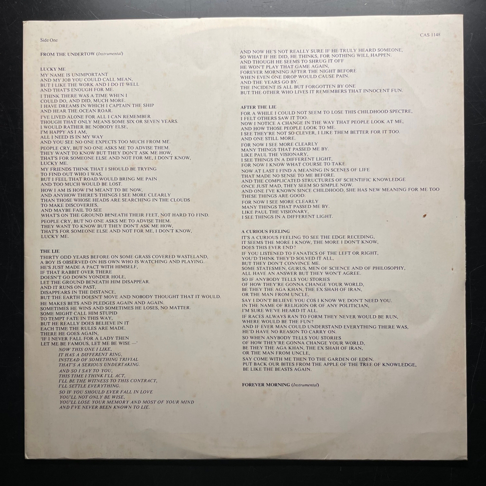 Tony Banks ‎– A Curious Feeling (Англия 1979г.)