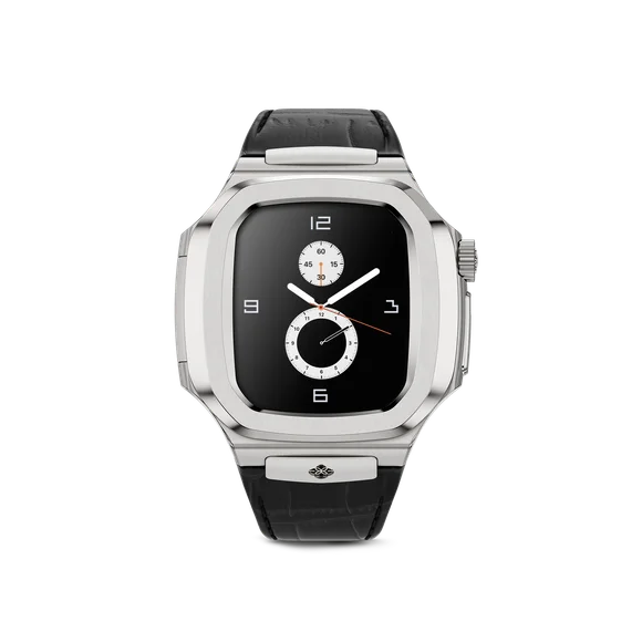 Корпус для Apple Watch ROL41 - Серебристый/Натуральная кожа