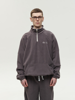 Drawstring Half-Zipped Sweatshirt Grey Excalibur