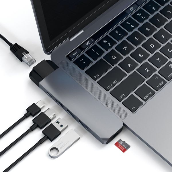 USB-хаб Satechi Aluminium Type-C Pro Hub Adapter with Ethernet ST-TCPHEM (Space Grey)