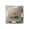 Розетка с USB A+C Systeme Electric AtlasDesign Шампань ATN000529
