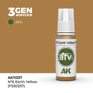 Акриловая краска AK Interactive Nº6 Earth Yellow (FS 30257) 3GEN AFV, 18мл