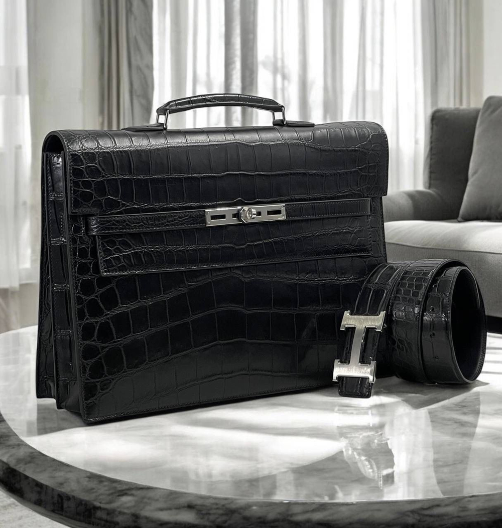 Ремень Hermes из кожи крокодила