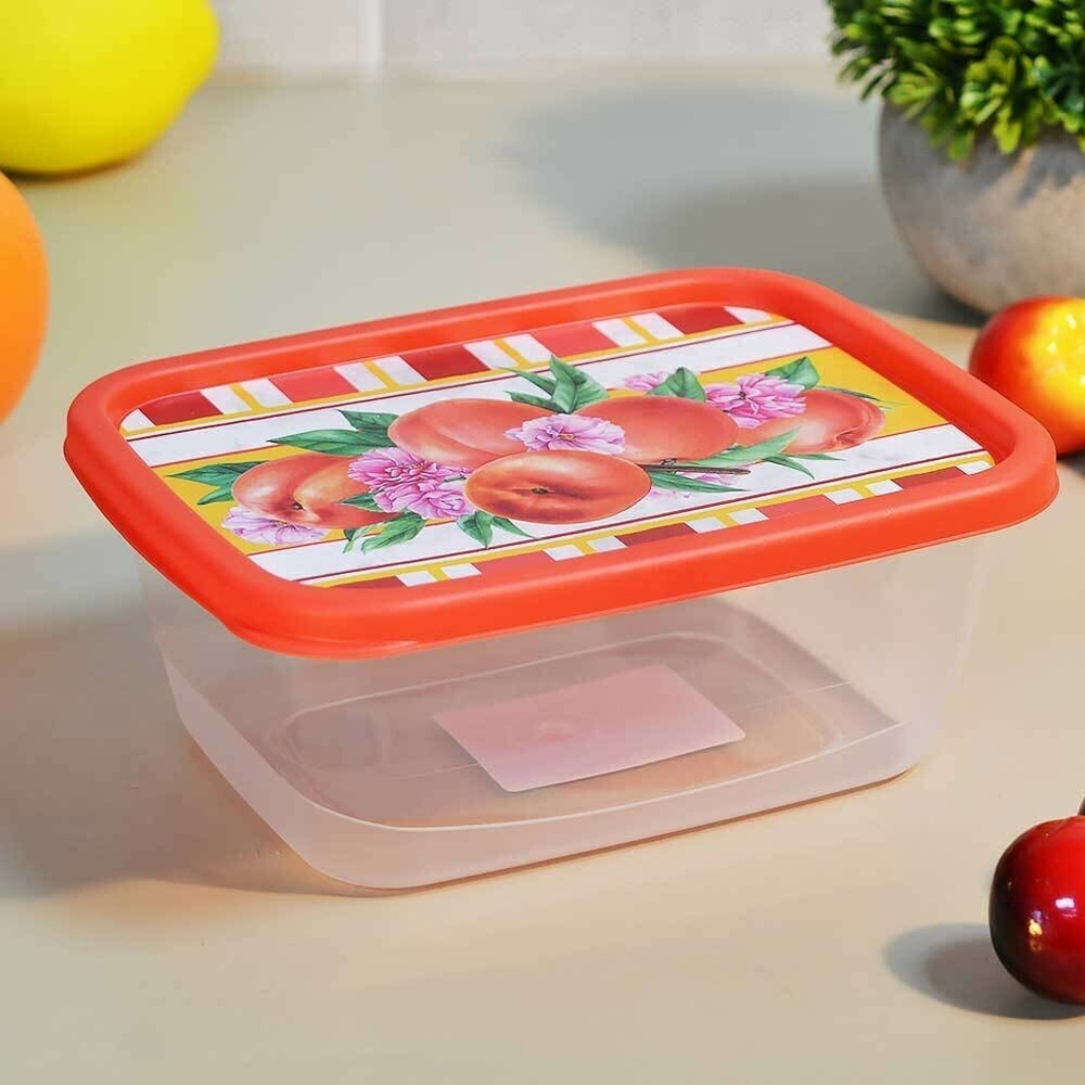 Контейнер для продуктов 0,85л прямоугольный "Сицилия", красный
