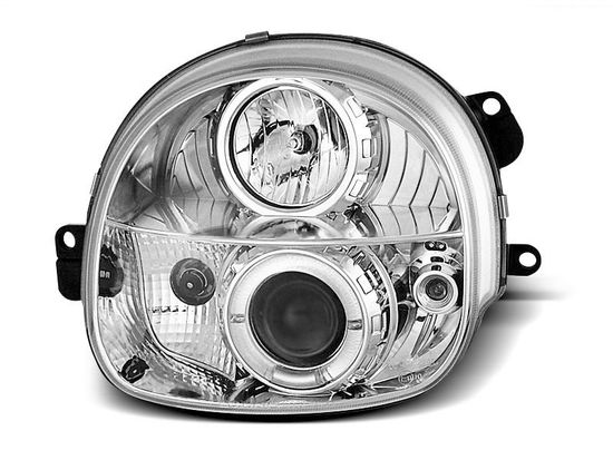 Передние фары Renault Twingo angel eyes chrome