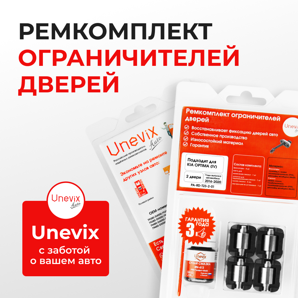 Ремкомплект ограничителей дверей KIA OPTIMA (IV) JF (2 двери, тип 23) 2016-2020