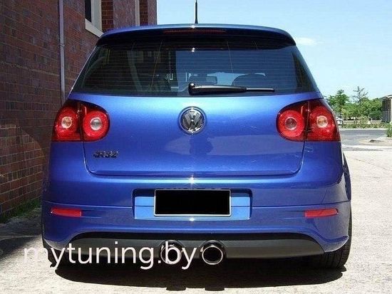 Накладка на бампер задний для VOLKSWAGEN Golf V R32 03-08, под 2 трубы по центру