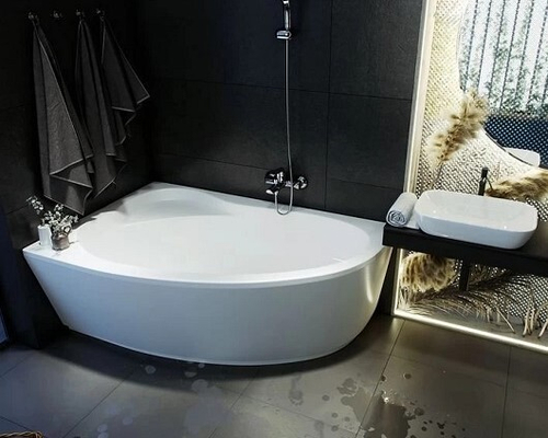 Акриловая ванна Aquatek (Акватек) Фиджи 170x110 L, с каркасом, с фронтальной панелью, со сливом-переливом