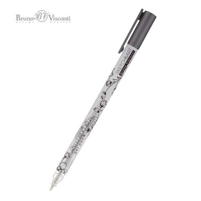 Ручка гелевая, 0.8 мм, серебряная Sketch&Art "UniWrite.Silver" (Bruno Visconti)