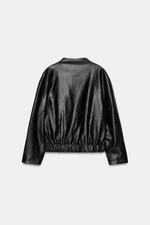 КУРТКА С ЗАПÁХОМ ПОД КОЖУ — ZARA