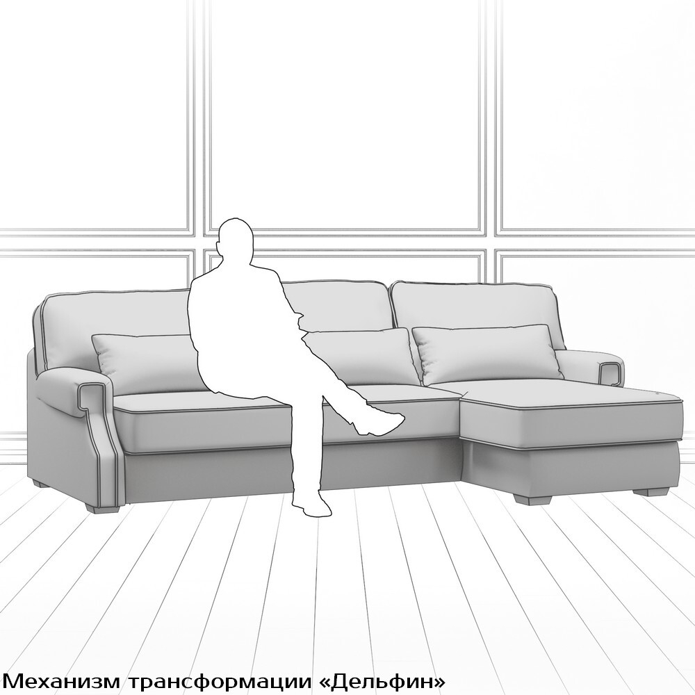 Диван Квадра L (с механизмом) DQL