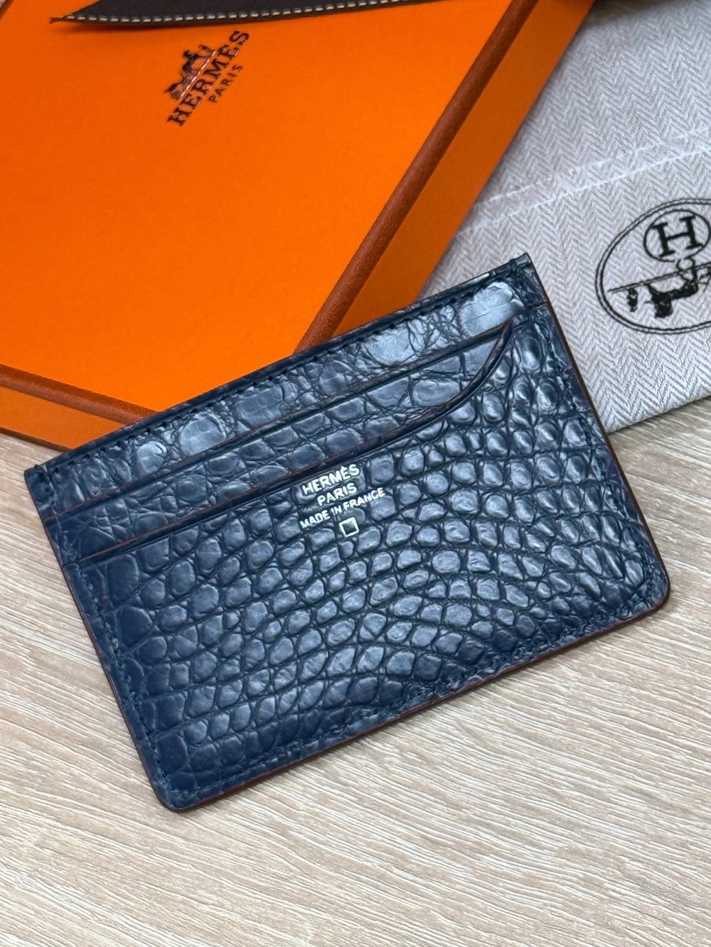 Картхолдер Hermes из кожи крокодила