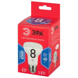Лампа светодиодная ЭРА RED LINE LED R63-8W-865-E27 R 8Вт рефлектор холодный дневной свет Е27 | Лампы cветодиодные Рефлектор (R )
