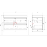 AQ GE01102WM "Geometria" Тумба с двумя ящиками под умывальник 100 см., цвет белый